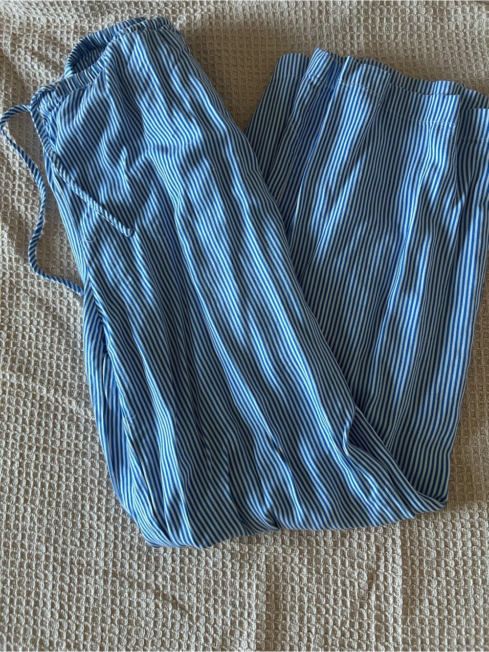 Blue Striped Women's pants- Lightweight Summer Layer